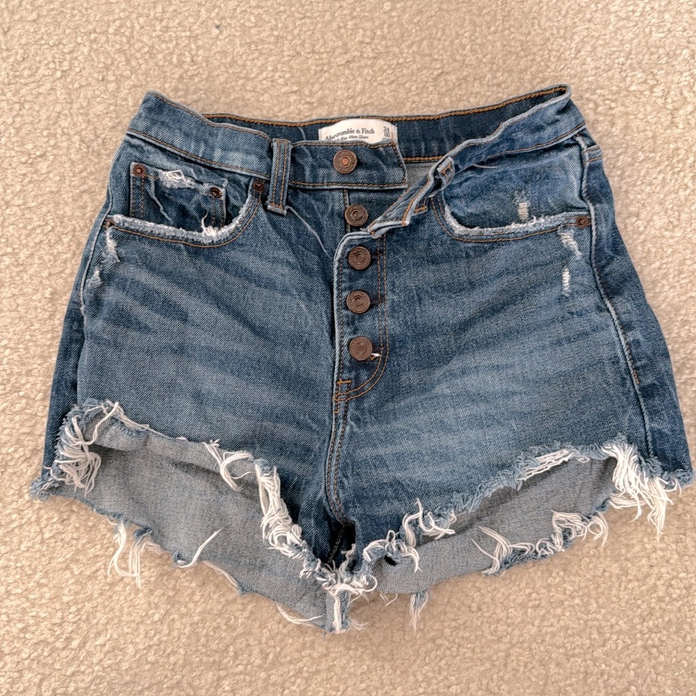 Abercrombie & Fitch - High Rise Mom Denim Jean Shorts - Size 24 / 00